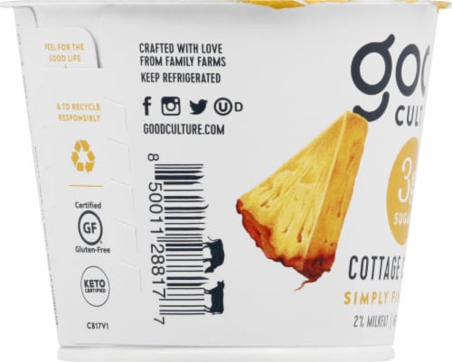 Good Culture 3G Sugar Pineapple Cottage Cheese Perspective: left