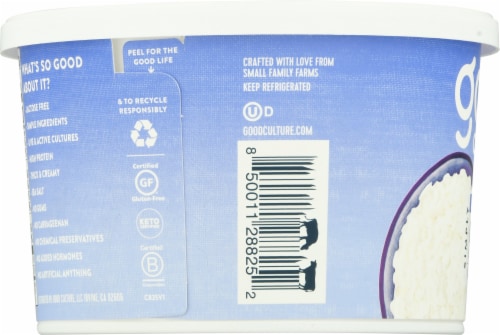 Good Culture Lactose Free Cottage Cheese Perspective: left
