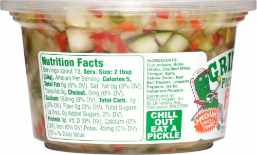 Grillo's® Fresh Pickle de Gallo Medium Thick & Chunky Pickle-Based Salsa Perspective: left