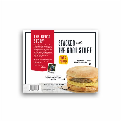 Reds Sausage, Egg & Cheese Breakfast Sandwich, Frozen, 4.31 oz, 4 Ct Box