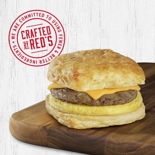 Red's Turkey Sausage Croissant Frozen Breakfast Sandwich Perspective: left