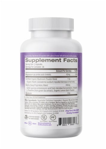 Om® Sleep Mushroom Superfood Daily Boost Vegetable Capsules Perspective: left