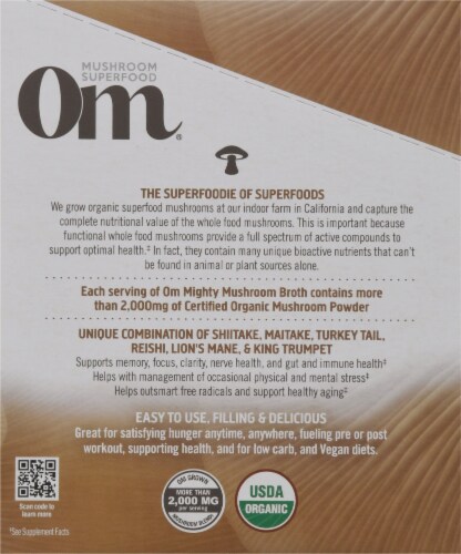 Om® Mighty Organic Mushroom Broth Powder Perspective: left