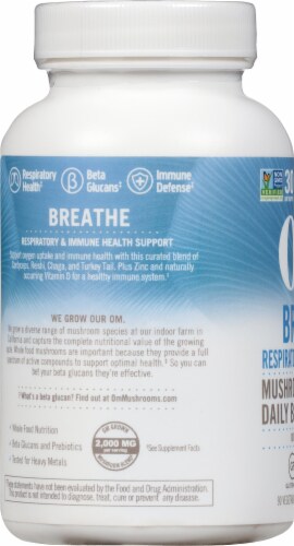 Om Breathe Mushroom Superfood Capsules Perspective: left