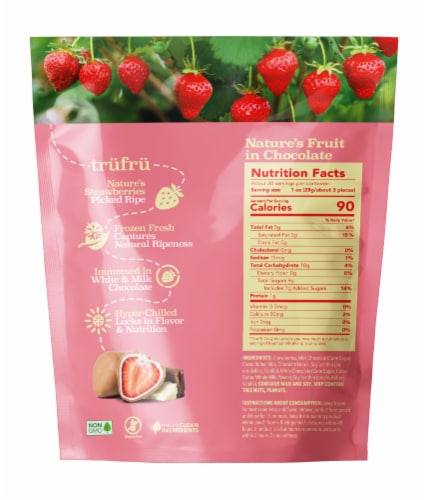 Tru Fru White & Milk Chocolate Frozen Whole Strawberries Perspective: left
