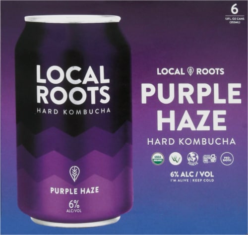 Local Roots Purple Haze Hard Kombucha Perspective: left