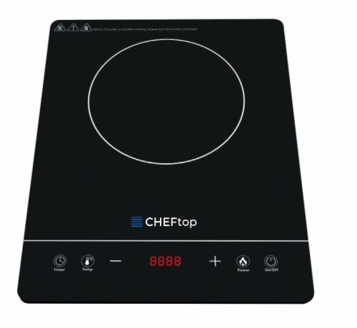 Cheftop Single Burner Induction Cooktop Portable 120V Digital Ceramic Top 1300W with Pot Perspective: left