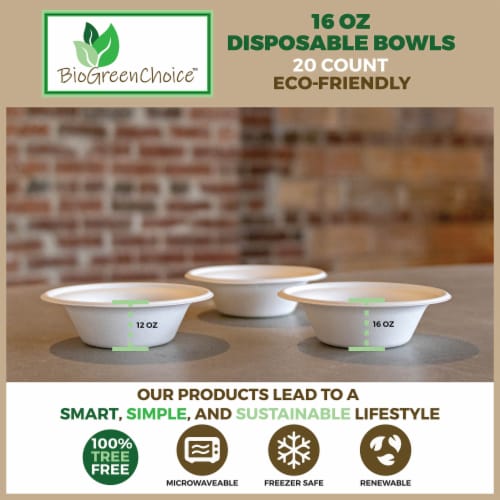 16 oz Eco-Friendly Disposable Soup Bowl (240 Count) Perspective: left