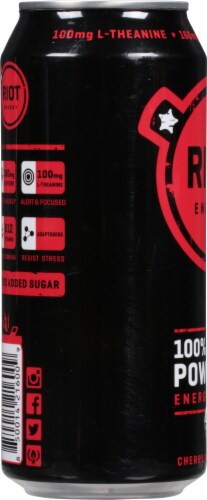 RIOT Cherry Watermelon Energy Drink Can Perspective: left