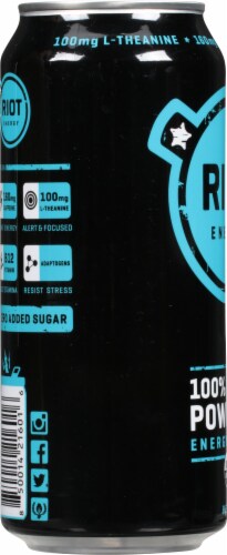 RIOT Berry Energy Drink Can Perspective: left