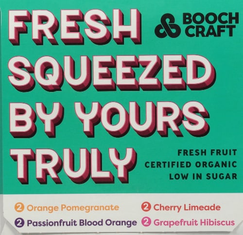 Boochcraft Organic Hard Kombucha Variety Pack Cans Perspective: left