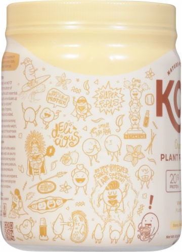 KOS Organic Vanilla Plant Protein Powder Perspective: left