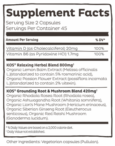 KOS At Ease Soldier! De-Stress Capsules Perspective: left