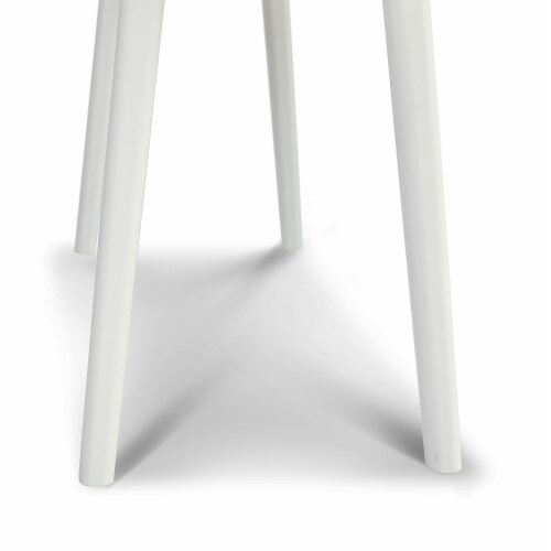 Viola 44  Rectangular Italian Carrara White Marble Writing Desk with White Legs Perspective: left
