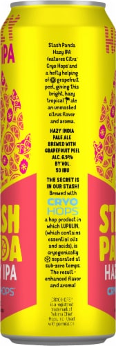 Hop Valley Brewing Co. Stash Panda Hazy IPA Beer Single Can Perspective: left
