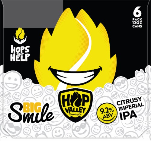 Hop Valley Brewing Co. Citrusy Imperial IPA Perspective: left