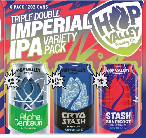 Hop Valley Triple Double Imperial IPA Variety Pack Perspective: left