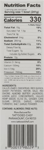 Tattooed Chef™ Veggie Hemp Bowl Frozen Meal Perspective: left