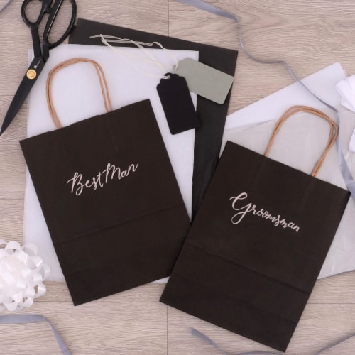 Prime Line Packaging Colored Black Kraft Paper Bags Gift with