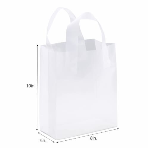Prime Line Packaging Small Clear Plastic Bags with Soft Loop Handles Gifts Bulk 50 Pcs 8x4x10 50 Pcs Foods Co