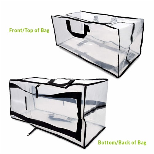 Clear Zippered Storage Bags, See Thru Transparent Totes with Handles, Heavy  Duty & Waterproof, Inches - Fry's Food Stores