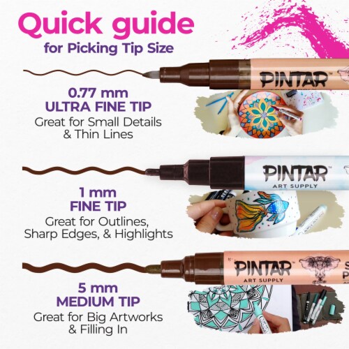 PINTAR Acrylic Paint Markers Set - Extra Fine Tip Paint Pens