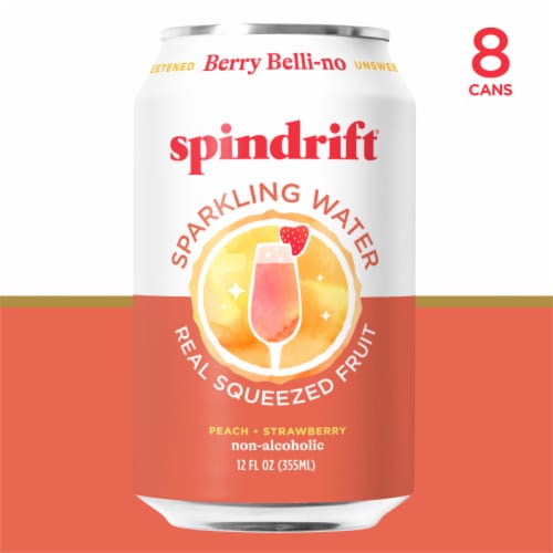 Spindrift® Peach Strawberry Sparkling Water Perspective: left
