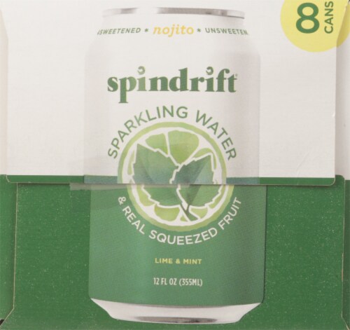 Spindrift® Nojito Lime & Mint Flavored Sparkling Water Cans Perspective: left