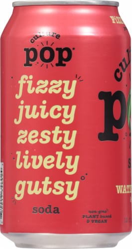 Culture Pop Watermelon Lime & Rosemary Probiotic Soda Perspective: left