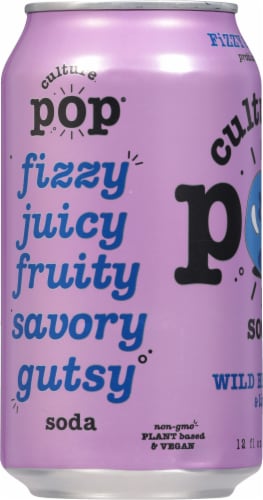 Culture Pop® Wild Berries Probiotic Soda Can Perspective: left