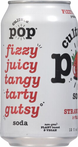 Culture Pop® Strawberry & Rhubarb Soda Can Perspective: left
