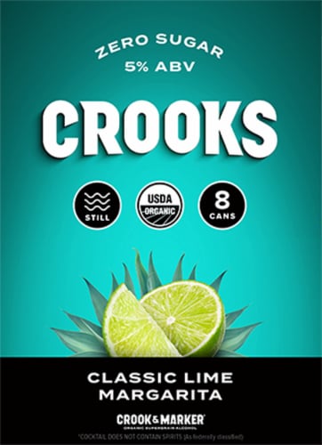 Crook & Marker® Organic Supergrain Classic Lime Margarita Flavored Hard Beverage Perspective: left