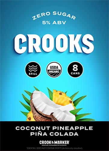 Crook & Marker Pina Colada Ready to Drink Cocktails Perspective: left