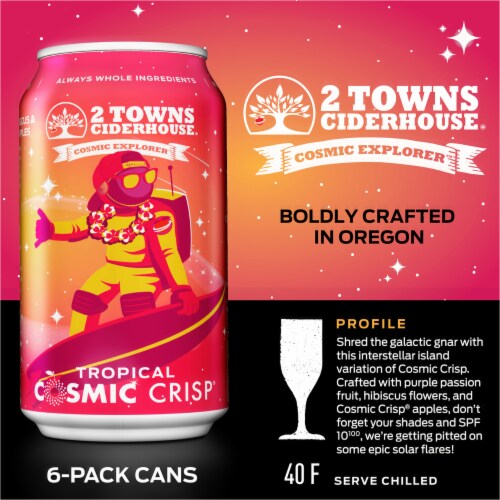 2 Towns Ciderhouse® Cosmic Crisp® Imperial Passion Fruit Hard Cider Perspective: left