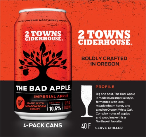 2 Towns Ciderhouse Imperial Apple Hard Cider Perspective: left