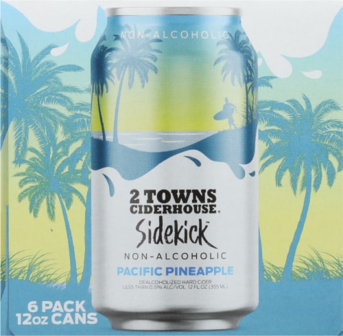 2 Towns Ciderhouse® Sidekick™ Non-Alcoholic Pacific Pineapple Perspective: left