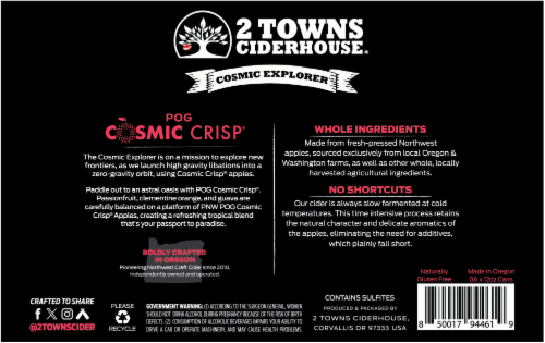 2 Towns Ciderhouse® POG Cosmic Crisp® Seasonal Imperial Cider Cans Perspective: left