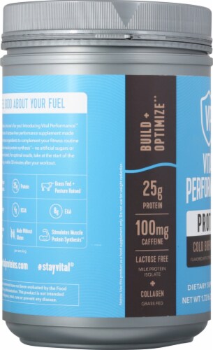 Vital Performance™ Cold Brew Coffee Protein Powder Perspective: left