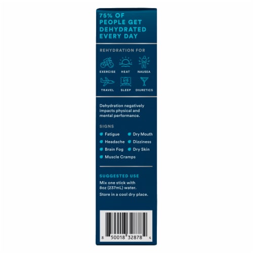 Drip Drop® Electrolyte Fruit Punch Drink Mix Packets Perspective: left