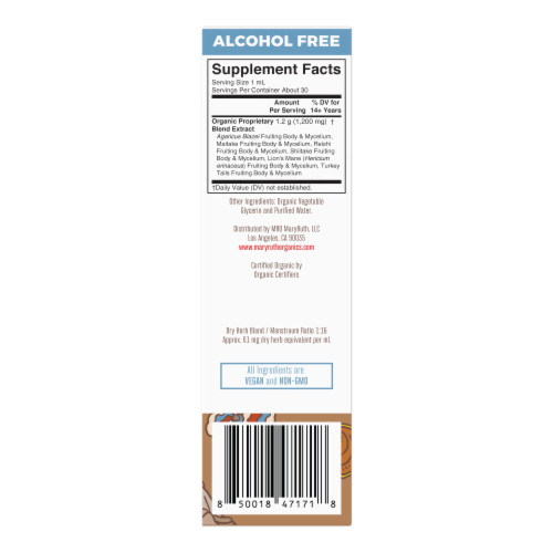 Maryruth's® Organic Mushroom Complex Herbal Blend Perspective: left