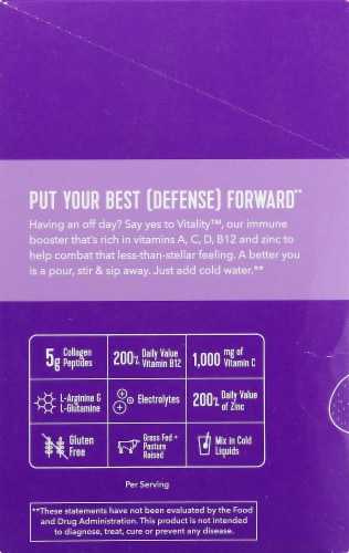 Vital Proteins Grape Citrus Vitality Immune Booster Packets Perspective: left