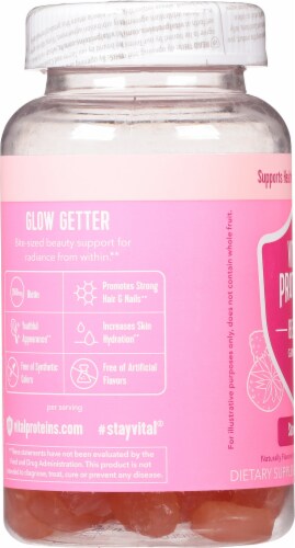 Vital Proteins Strawberry Beauty Gummies Perspective: left