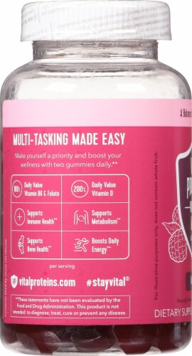 Vital Proteins Women's Raspberry Multi Gummies Perspective: left