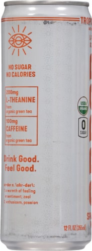 Ardor Energy Tropical Mango Sparkling Water Energy Drink Can Perspective: left