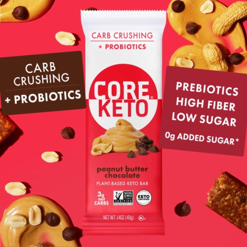 CORE® Peanut Butter Chocolate Keto Bar Perspective: left