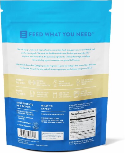 Equip Foods Grass-Fed Vanilla Collagen with Amino Acids Healthy Joints, Skin and Nails Perspective: left