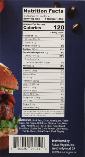 Actual Veggies® Black Bean Veggie Burgers Perspective: left