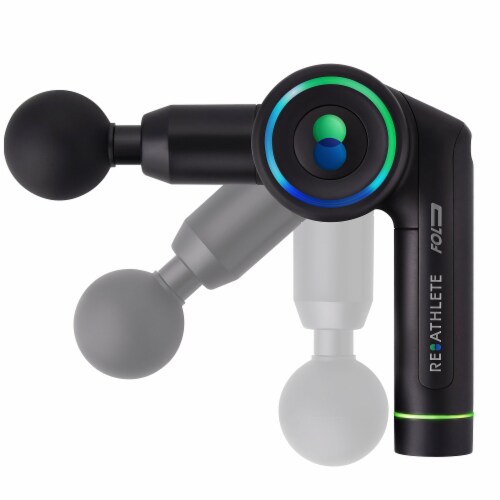 Reathlete FOLD Interchangeable Folding Percussion Massage Therapy Gun, Black Perspective: left
