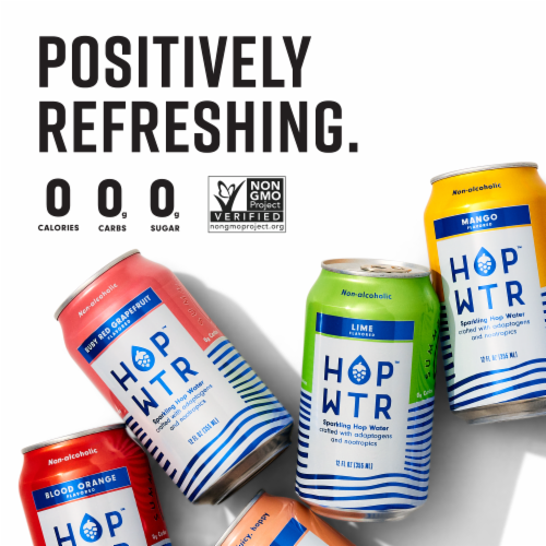 HOP WTR™ Lime Non-Alcoholic Sparkling Hop Water Perspective: left