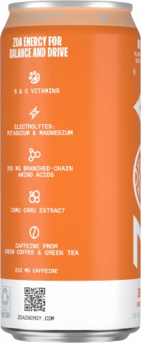 ZOA® Zero Sugar Wild Orange Energy Drink Can Perspective: left